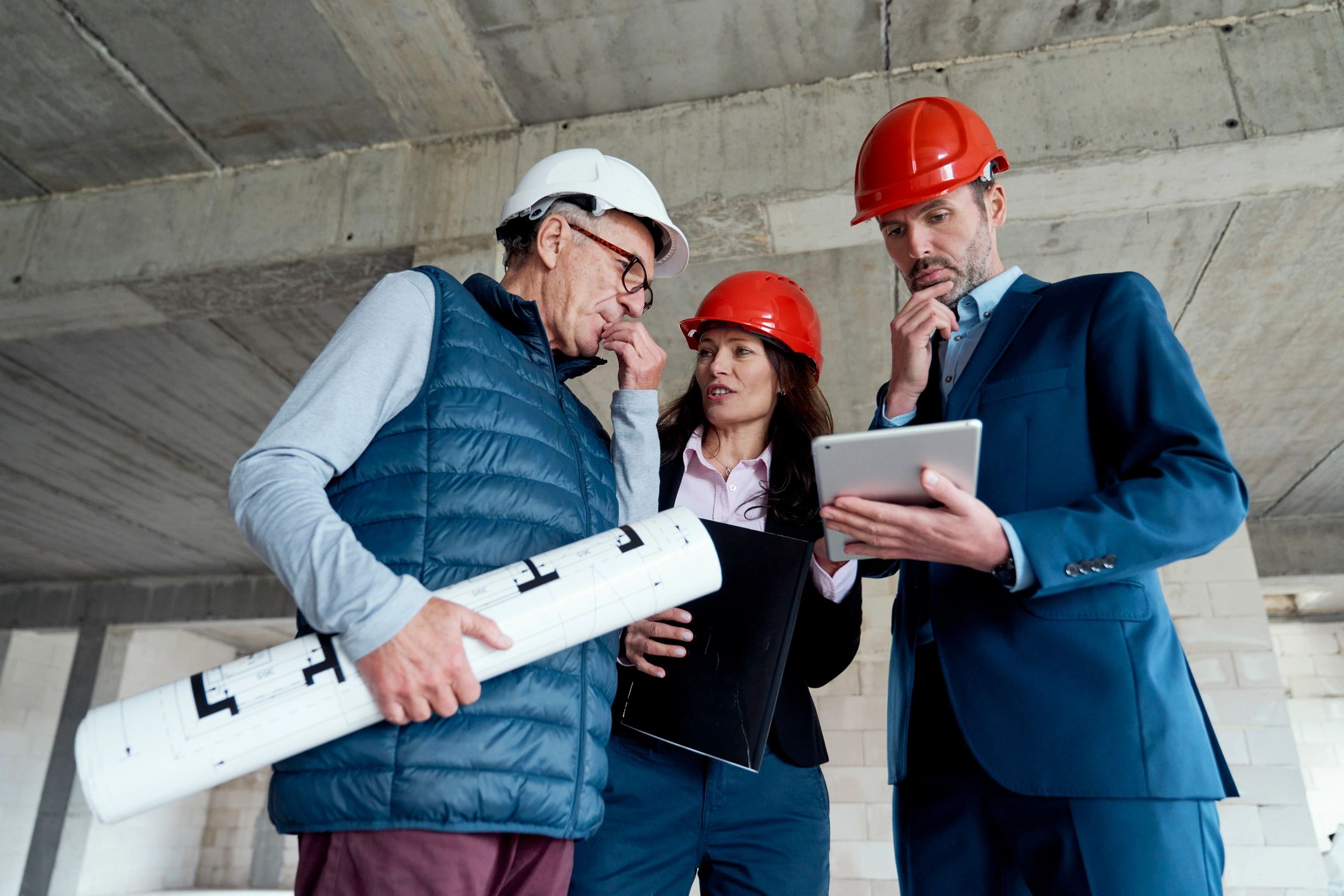 Architects consulting over project plans