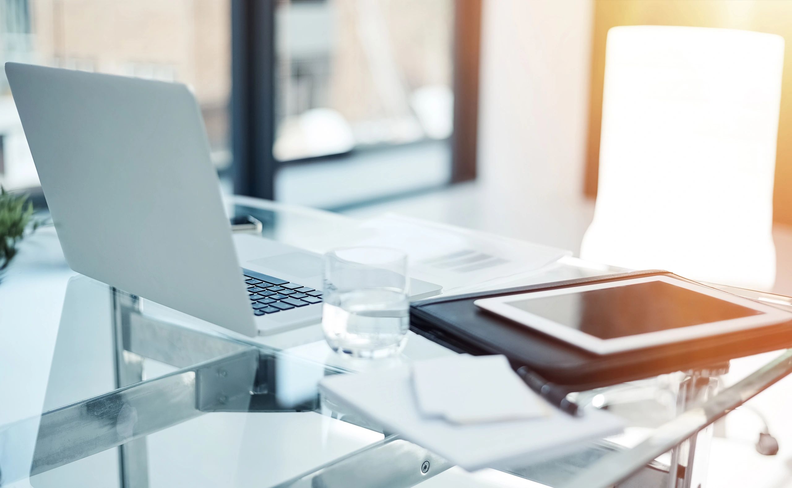 Workspace with digital tools for space planning